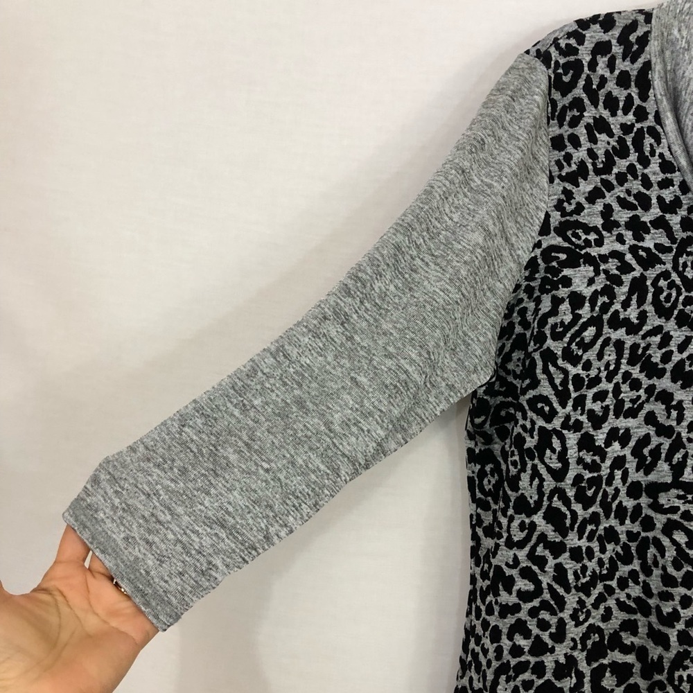 Ruby Rd. Fringe Leopard Print‎ Cowl Neck Top PM - Picture 5 of 11
